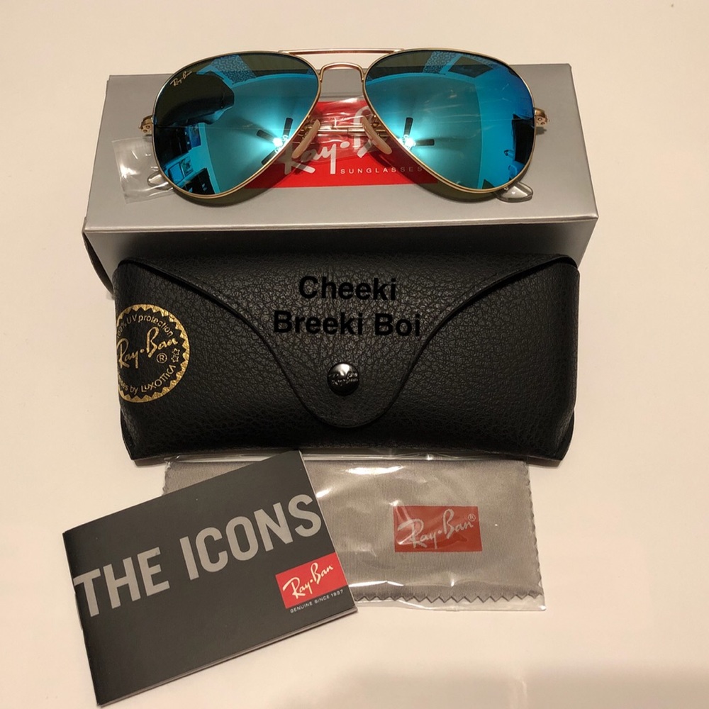 Rayban Aviator Sunglasses RB3025 Blue Flash Lens